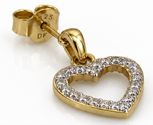 Diamonfire 24ct Gold-Plated Sterling Silver CZ Heart Drop Earrings