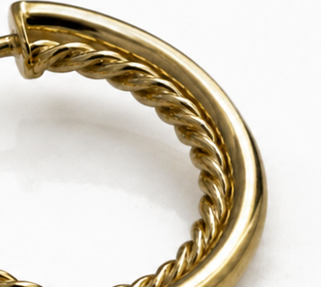 9ct Yellow Gold Rope Twist Open Hoop Earrings