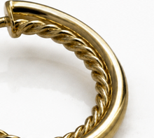 9ct Yellow Gold Rope Twist Open Hoop Earrings