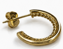 9ct Yellow Gold Rope Twist Open Hoop Earrings