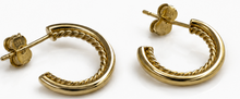 9ct Yellow Gold Rope Twist Open Hoop Earrings
