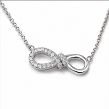 Sterling Silver Cubic Zirconia Infinity Necklace