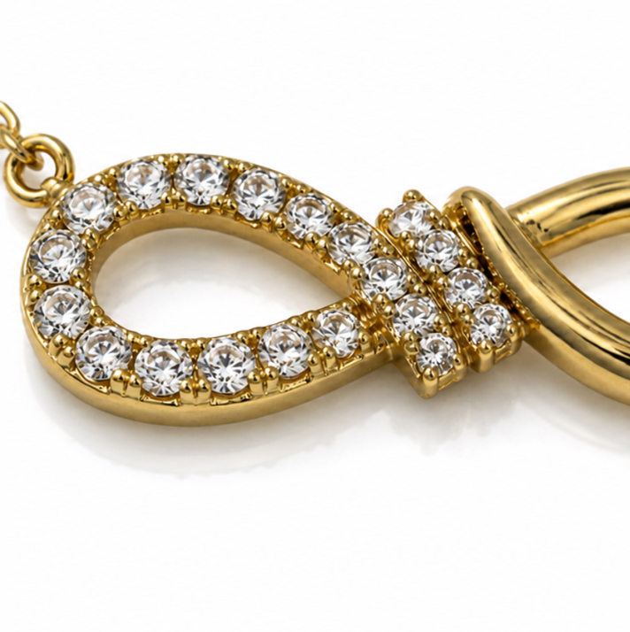 Sterling Silver Cubic Zirconia Infinity Necklace