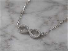 Sterling Silver Moissanite Infinity Pendant Necklace
