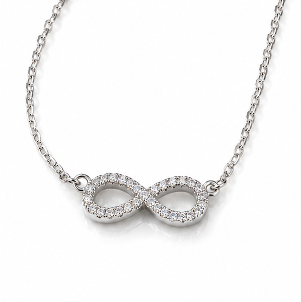 Sterling Silver Moissanite Infinity Pendant Necklace