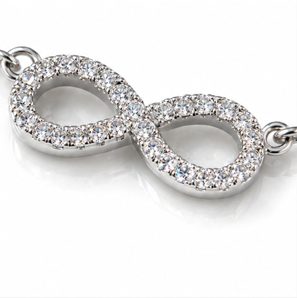 Sterling Silver Moissanite Infinity Pendant Necklace