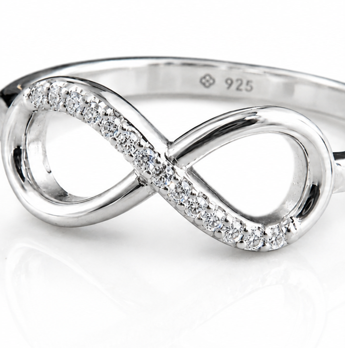 Sterling Silver Cubic Zirconia Infinity Ring