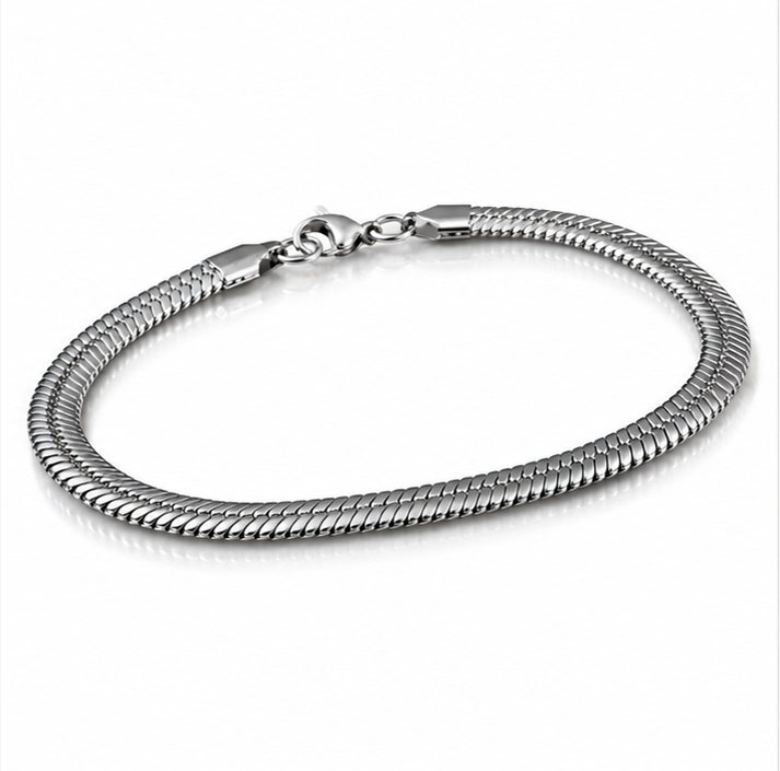 Men’s Stainless Steel Herringbone Chain Bracelet