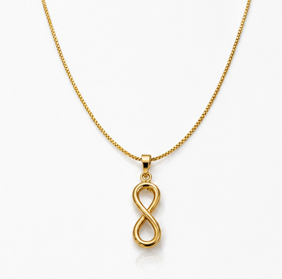 9ct Yellow Gold Infinity Pendant Necklace