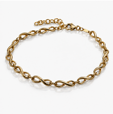 9ct Yellow Gold Infinity Link Bracelet