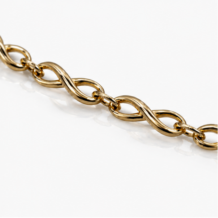 9ct Yellow Gold Infinity Link Bracelet