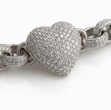 Children’s Sterling Silver Cubic Zirconia Heart Belcher Bracelet