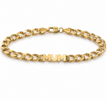 9ct Yellow Gold Mum Curb Link Bracelet