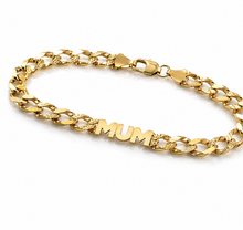 9ct Yellow Gold Mum Curb Link Bracelet