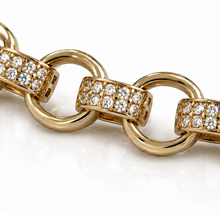 Men’s 9ct Yellow Gold Cubic Zirconia Belcher Bracelet 8.5 Inch