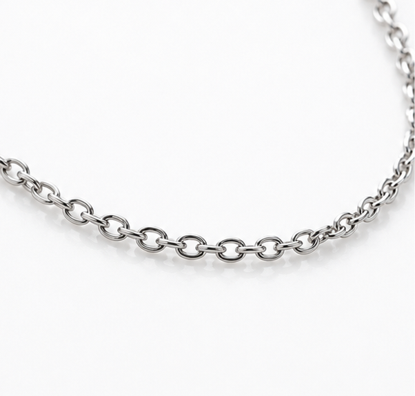 9ct White Gold Diamond-Cut Oval Belcher Chain