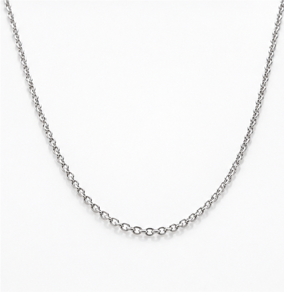 9ct White Gold Diamond-Cut Oval Belcher Chain