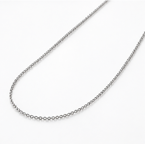 9ct White Gold Diamond-Cut Oval Belcher Chain