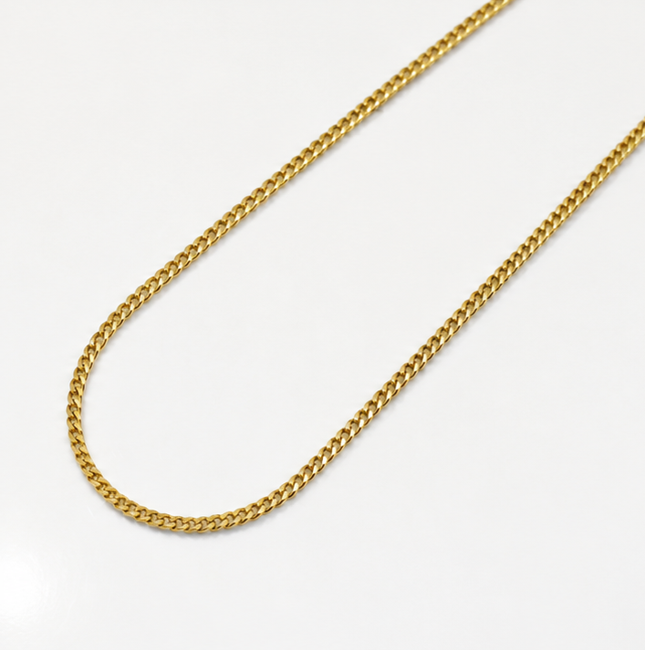 9ct Yellow Gold 1.5mm Super Flat Curb Chain