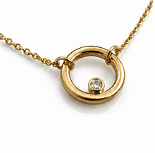 9ct Yellow Gold Bar and Circle Layered Necklace 17.5 Inch