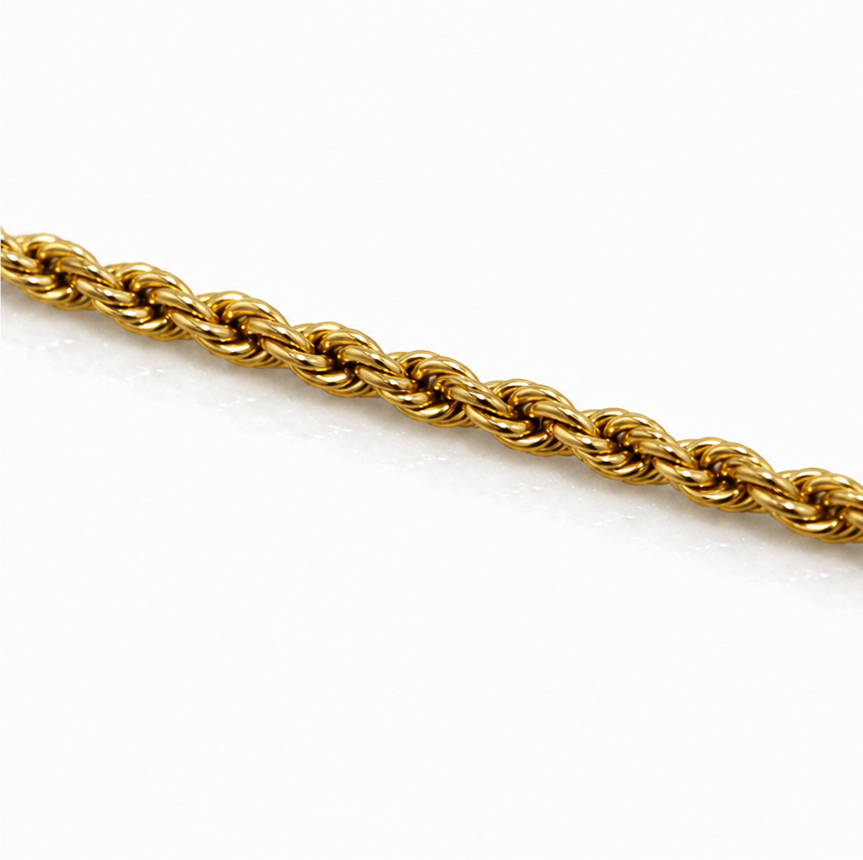 9ct Yellow Gold 2.2mm Hollow Rope Chain Necklace 16–22 Inch