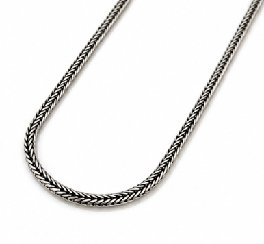 Fred Bennett Oxidised Sterling Silver Foxtail Chain