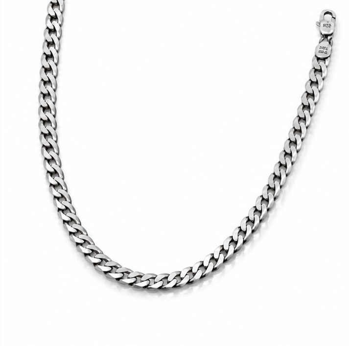 Fred Bennett Sterling Silver Diamond-Cut Curb Chain 56cm