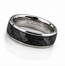 Fred Bennett Stainless Steel Black Faceted Spinner Ring