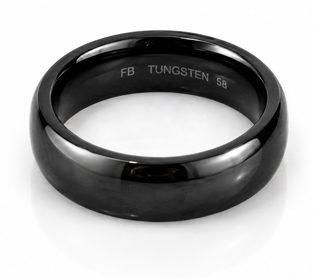 Fred Bennett Black-Tone Tungsten 8mm Band Ring