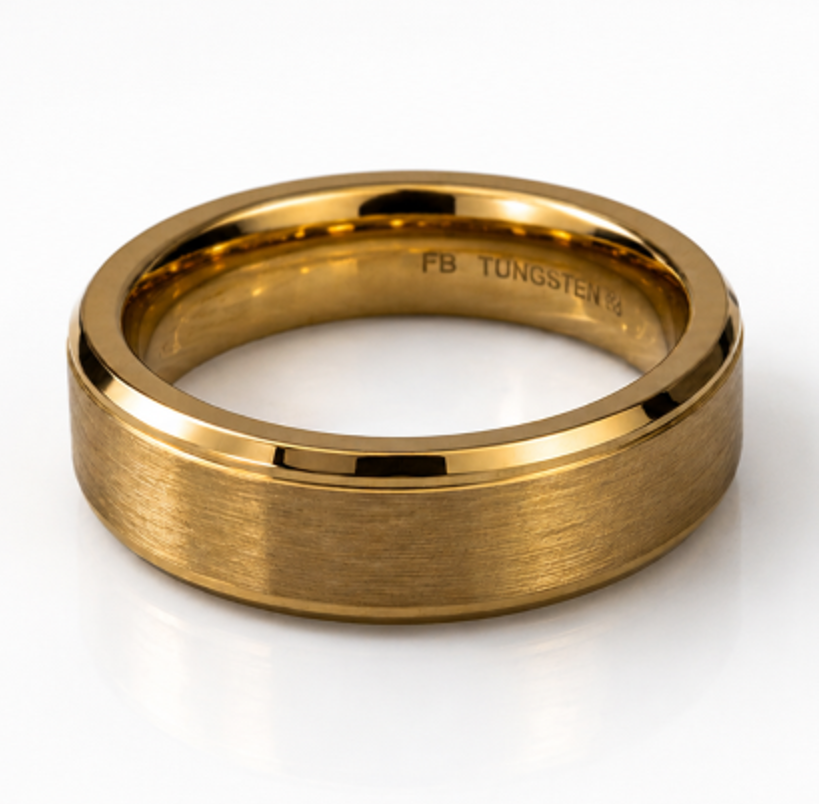 Fred Bennett Gold-Tone Tungsten 8mm Band Ring