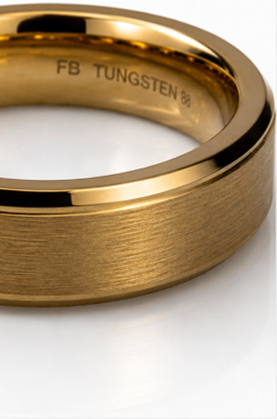 Fred Bennett Gold-Tone Tungsten 8mm Band Ring