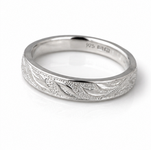 Sterling Silver Engraved Floral Band Ring