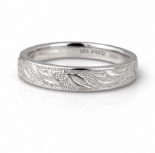 Sterling Silver Engraved Floral Band Ring