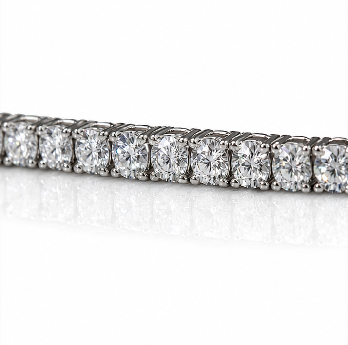18ct White Gold Lab-Grown Diamond Tennis Bracelet