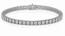 14ct White Gold 3ct Natural Diamond Tennis Bracelet 7 Inch