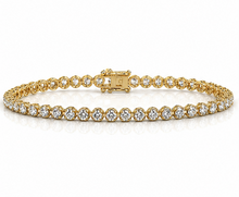 9ct Yellow Gold 3ct Lab-Grown Diamond Tennis Bracelet 7 Inch