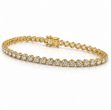 9ct Yellow Gold 3ct Lab-Grown Diamond Tennis Bracelet 7 Inch