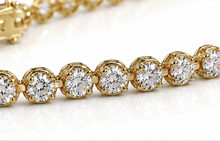 9ct Yellow Gold 3ct Lab-Grown Diamond Tennis Bracelet 7 Inch