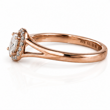 9ct Rose Gold 0.47ct Oval Halo Diamond Engagement Ring