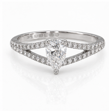 9ct White Gold 0.45ct Pear-Cut Split-Shoulder Diamond Engagement Ring