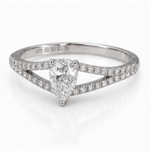 9ct White Gold 0.45ct Pear-Cut Split-Shoulder Diamond Engagement Ring