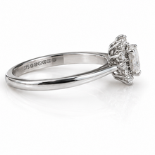 9ct White Gold 0.35ct Pear-Cut Flower Halo Diamond Engagement Ring