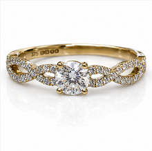 9ct Yellow Gold Diamond Double Twist Engagement Ring