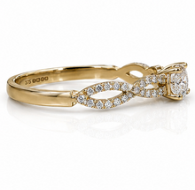 9ct Yellow Gold Diamond Double Twist Engagement Ring