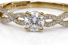 9ct Yellow Gold Diamond Double Twist Engagement Ring