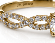 9ct Yellow Gold Diamond Double Twist Engagement Ring