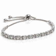 Sterling Silver Moissanite Cross-Link Slider Bracelet