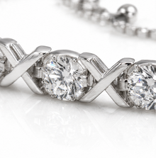 Sterling Silver Moissanite Cross-Link Slider Bracelet