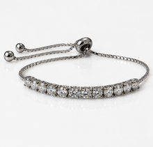 Sterling Silver Moissanite Half Tennis Slider Bracelet
