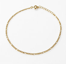 14ct Gold-Plated Sterling Silver Figaro Anklet 25cm
